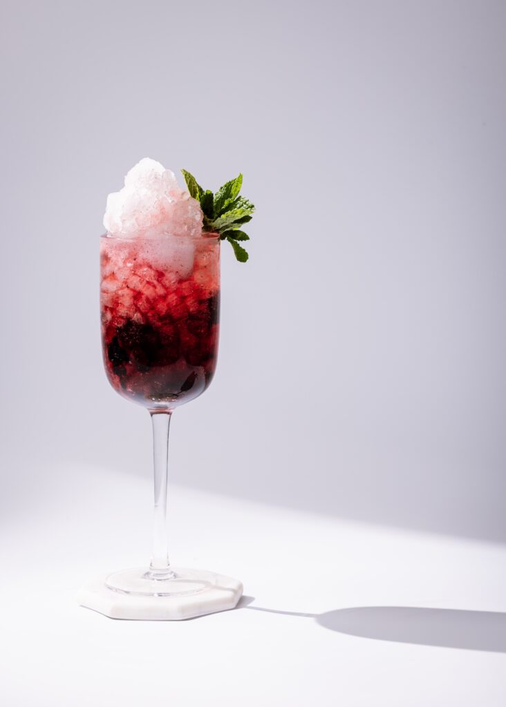Boozy sno cone cocktail served at a Fairfield County wedding by ONTHEMARC Catering.